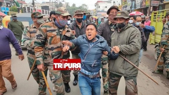 Tripura’s Terminated 10323 Teachers Raised, ‘Narendra Modi Hay Hay’ Slogan on Black Day: Police Arrested Agitators